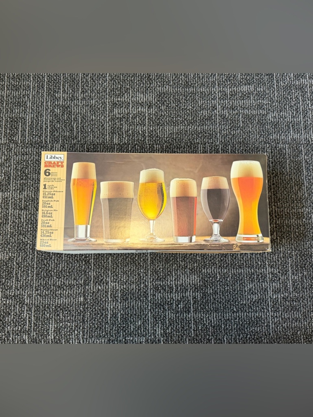 Libbey Craft Brews Assorted Beer Glasses, Set of 6 NEW